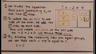 7th Grade Math 6.4a, Model and Solve Two-Step Equations, Algebra