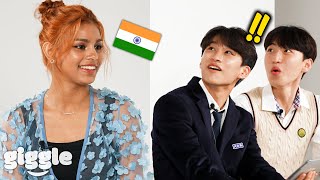 Korean Teens Meet Indian K-POP Idol Member For The First Time! (Ft. Sriya of BLACK SWAN)