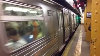 IND Saint Nicholas Avenue: Westinghouse R68 (D) train departs 145th Street