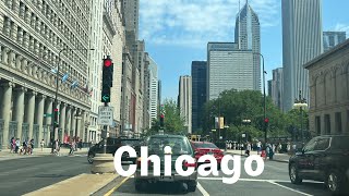 Driving Through Downtown Chicago – Michigan Ave \u0026 Adams St.