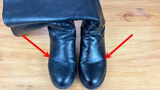 leather shoes,dirty, old, teach you a trick, no shoe polish, Just simply wipe, Immediately like new