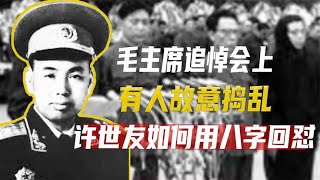 1976年，毛主席追悼会上有人捣乱，许世友如何用八字回怼