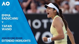 Emma Raducanu v Yafan Wang Extended Highlights | Australian Open 2024 Second Round