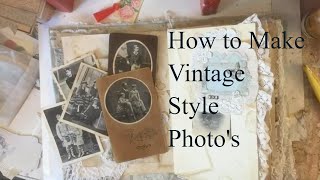 Tutorial- How to Make Vintage Photo's - from Book Images