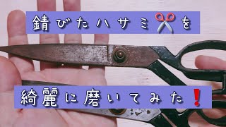 錆びたハサミ✂️を磨いてみた❗️【字幕設定あり】