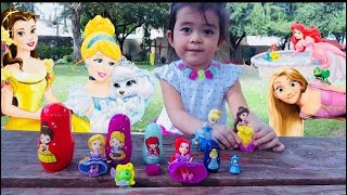 Tabby Plays with Disney Princess Nesting Dolls | Baby Playful