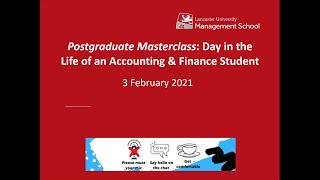 A Day in the Life of an Accounting and Finance Masters Student: Postgraduate Masterclass