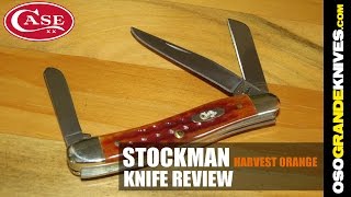 Case Stockman Pocket Worn Harvest Orange Jig Bone Knife Review | OsoGrandeKnives