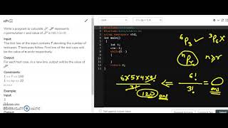 nPr | Permutation | Competitive Programming | Hacker earth