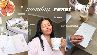 MONDAY RESET for a productive new week🌷haircare, morning skincare, room clean, new planner \u0026 more!