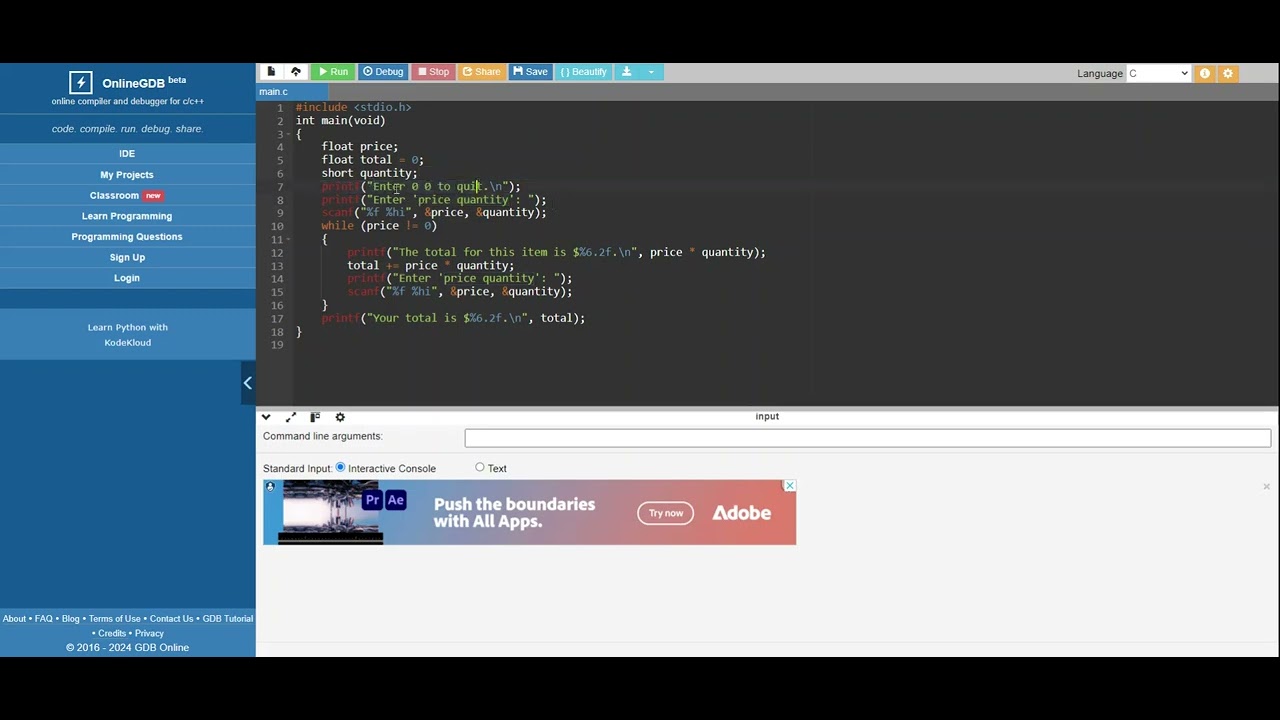While Do Loop Example In C Programming Youtube