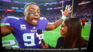 Image result for vikings saints post game interview