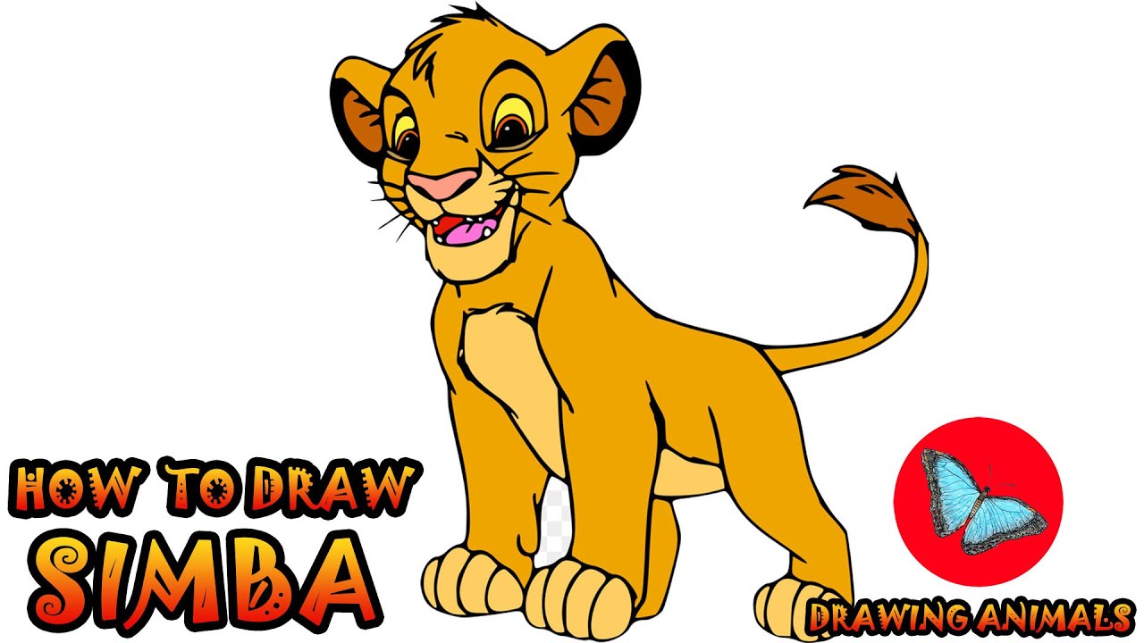 How To Draw Simba From The Lion King | Drawing Animals - YouTube