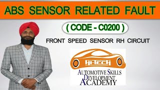 ABS FRONT SPEED SENSOR FAULT RH CIRCUIT | CHECK SENSOR WITH MULTIMETER | C0200 | HI TECH ECM REPAIR