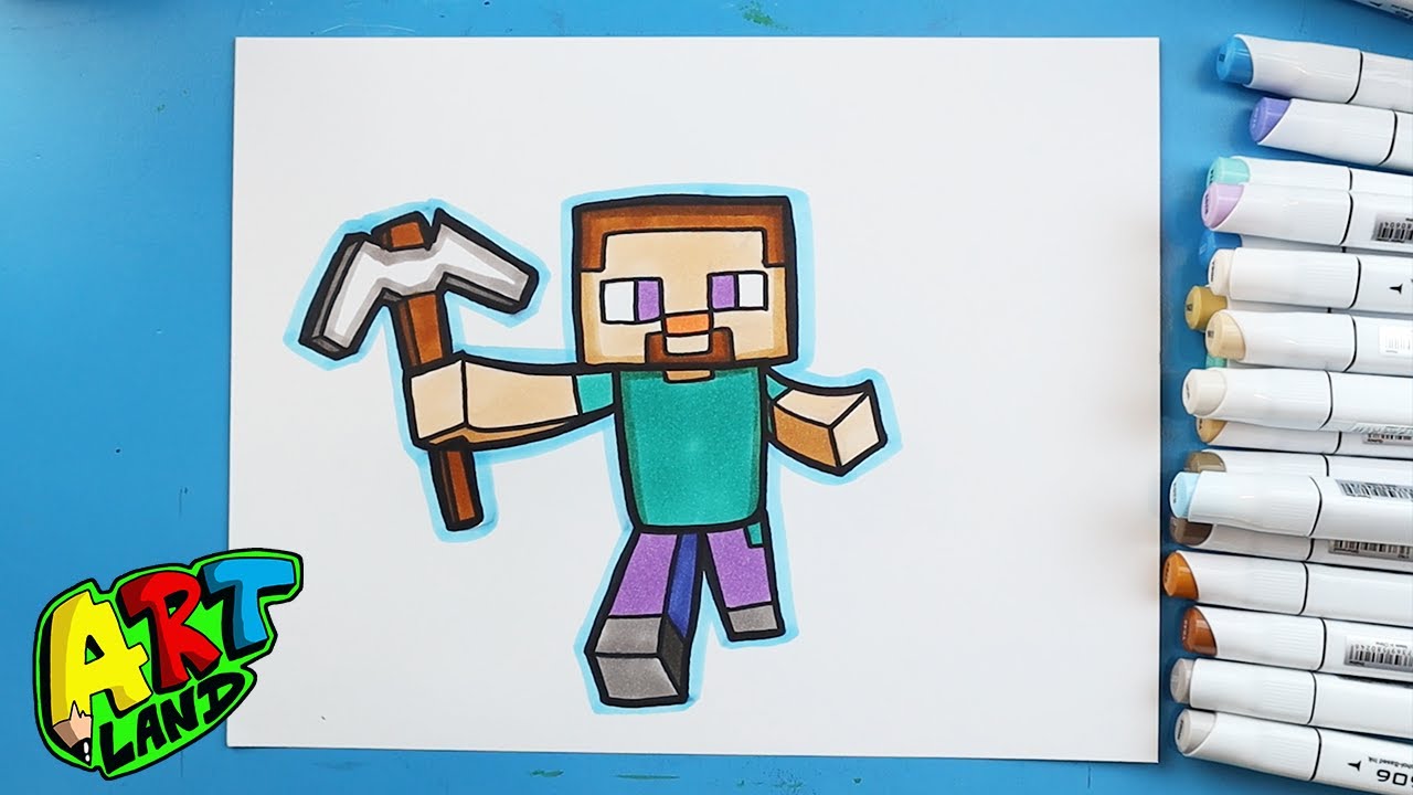 How To Draw Minecraft Steve Youtube