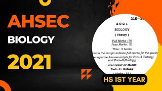 Hs 1st Year Biology Question Paper 2021 Ahsec Hs 1st Year Biology