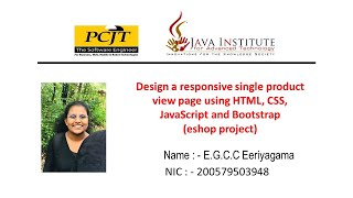 Web Project Task 22 | eshop web application | Java Institute | 1st Year | E.G.C.C Eeriyagama
