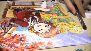 模写 ラブライブ！サンシャイン!! アニメ絵模写２５ 千歌 紅葉狩り