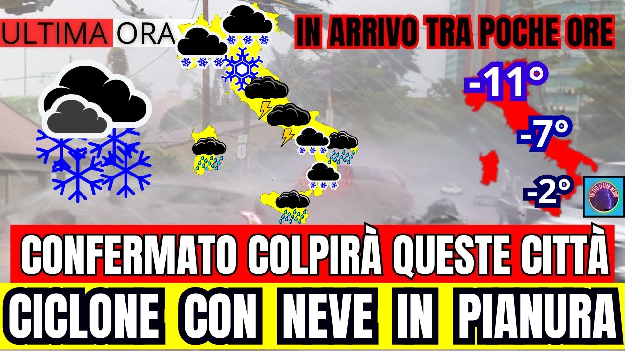 METEO ITALIA! CICLONE CON MALTEMPO NEVOSO IN PIANURA! GIULIACCI, TUTTO ...