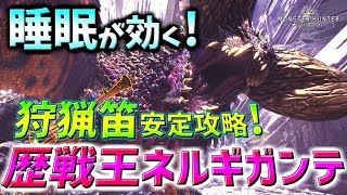 【MHW】歴戦王ネルギガンテを狩猟笛ソロで安定攻略！火力笛と睡眠笛を使い分ければ勝てる！【モンスターハンターワールド実況】