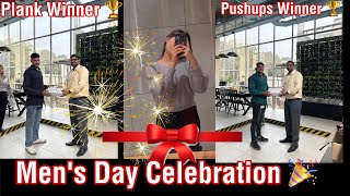 Men’s Day Celebration 🎉 in office 🤓🎉🏆#moodypooja #mensday #games #pushups #plank #challange #youtube