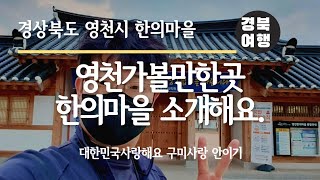 [경북사랑] 영천 가볼만한곳 한의마을 소개해요. 해질녁 명소 한의원 평상 쉼터 한옥체험 가능한 곳 전망대 까지 너무 아름다운 대한민국 건축물 추천해요.