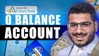 Canara Bank Zero Balance Account Opening Online