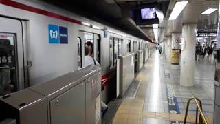 なんとなく電車：東京メトロ新宿駅：丸ノ内線池袋行き発車光景（歩き込み乗車あり）20190831