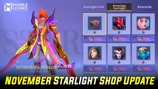 NOVEMBER STARLIGHT SHOP UPDATE - ALL REWARD IN NOVEMBER STARLIGHT SKIN | ML LEAKS