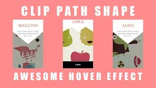 Awesome CSS Clip Path Shape Hover effect | HTML CSS