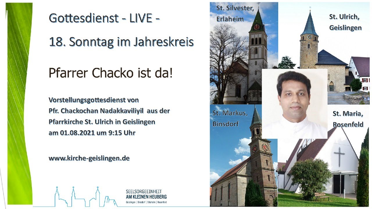 Gottesdienst - LIVE 18. Sonntag Im Jahreskreis - YouTube