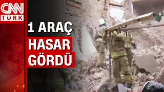 İstanbul'da 4 katlı metruk binanın duvarı çöktü!