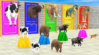 Cow Elephant Gorilla Dinosaur Don't Choose the Wrong Door Challenge Animal Crossing Fountain Game