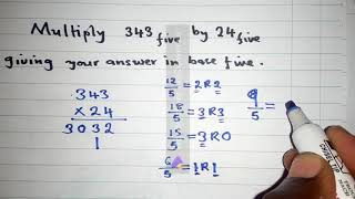 G9 Number base system Multiplication of base five numbers