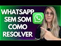 WHATSAPP SEM SOM das NOTIFICAÇÕES 😱 COMO RESOLVER - WHATSAPP MUDO