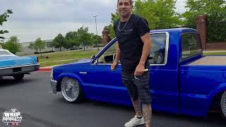 Bagged Mazda B2200 on Dayton Wire Wheels called \