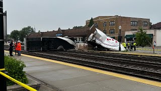 The recovery off the truck after the Train crash in La grange IL