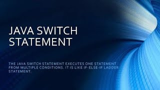 Switch Statement In Java (HINDI) || Decision Making Statement In Java