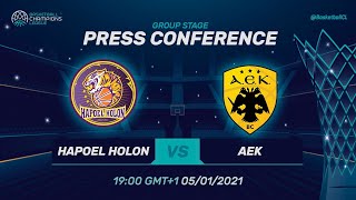 Hapoel Unet-Credit Holon v AEK - Press Conference | Basketball Champions League 2020/21