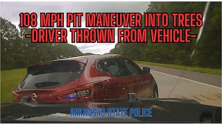 Driver thrown from vehicle after 108 MPH PIT / TVI Maneuver by Arkansas State Police #pursuit #chase