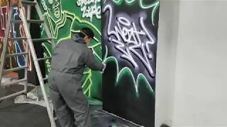 스프레이로 네온사인효과 만들기! 네온사인 그래피티  How to make neon sign graffiti? #그래피티 #그래피티배우기