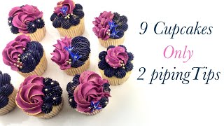 How To Pipe 9 different Buttercream Cupcake Styles - ZIBAKERIZ