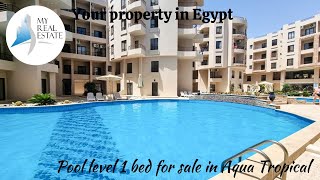 Pool level 1 bedroom apartment for sale in Aqua Tropical, Hurghada, Red Sea, Egypt