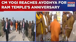 CM Yogi Reaches Ayodhya, Offers Prayers At Ram Temple On First Anniversary Of Pran Pratishtha