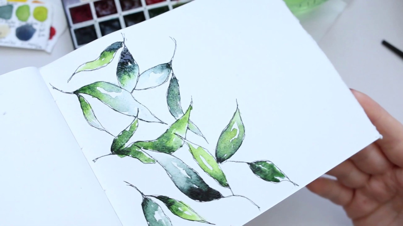 Leaf Pattern Illustration Watercolour Tutorial Youtube