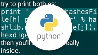 Python md5 hashes comparison