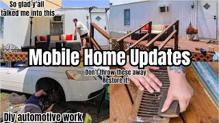 PAINTING MOBILE HOME EXTERIOR UPDATES // AUTOMOTIVE REPAIRS, DIY PROJECTS // SINGLE WIDE MAKEOVER