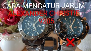 Cara stel jarum Crono pada Jam Alexandre Christie 9205