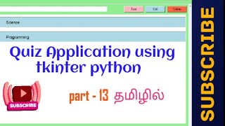 Quiz Application in tkinter python | Tkinter Tutorial in Tamil | UI for Quiz Application in tkinter