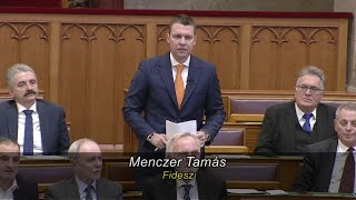 Menczer Tamás napirend előtti felszólalása és Hidvéghi Balázs válasza